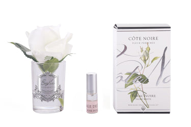 Rose Bud - Clear Glass - Ivory White - GMR41 - (Carton of 6)
